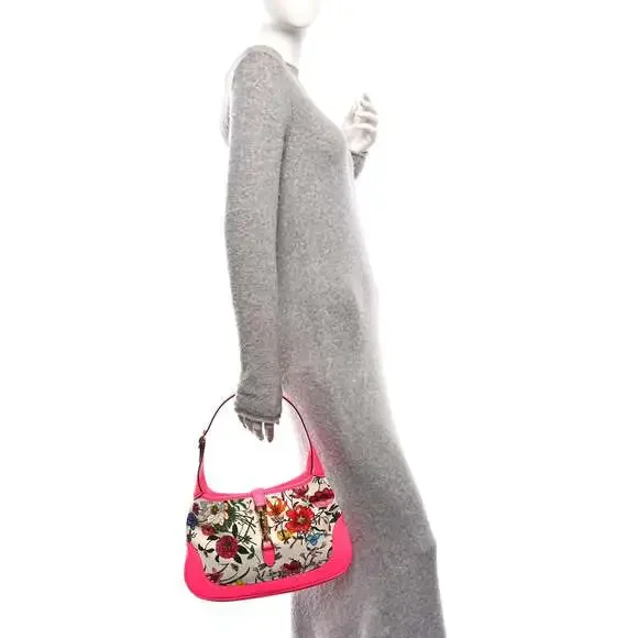 Gucci Canvas Flora Medium Jackie Hobo #235271G12B - Picture 2 of 10